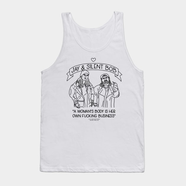 A Woman's Body Is Her Own Fucking Business Tank Top by Jay and Silent Bob Official Merchandise